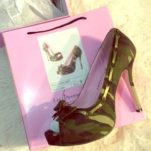 Camouflage heels! Brand new in box!
